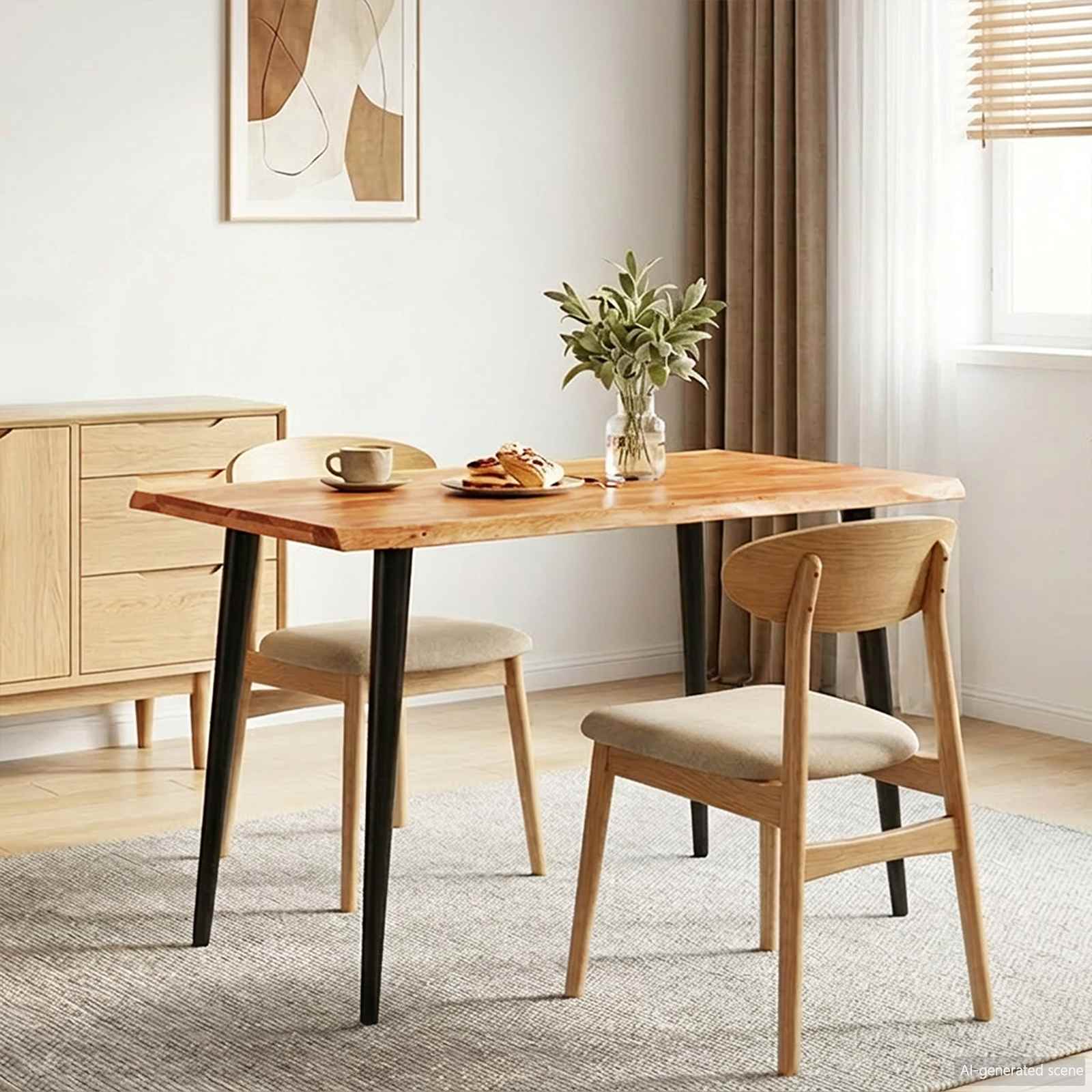 Eettafels Bruin en zwart 110 x 55 x 78 cm Massief Mango Hout
