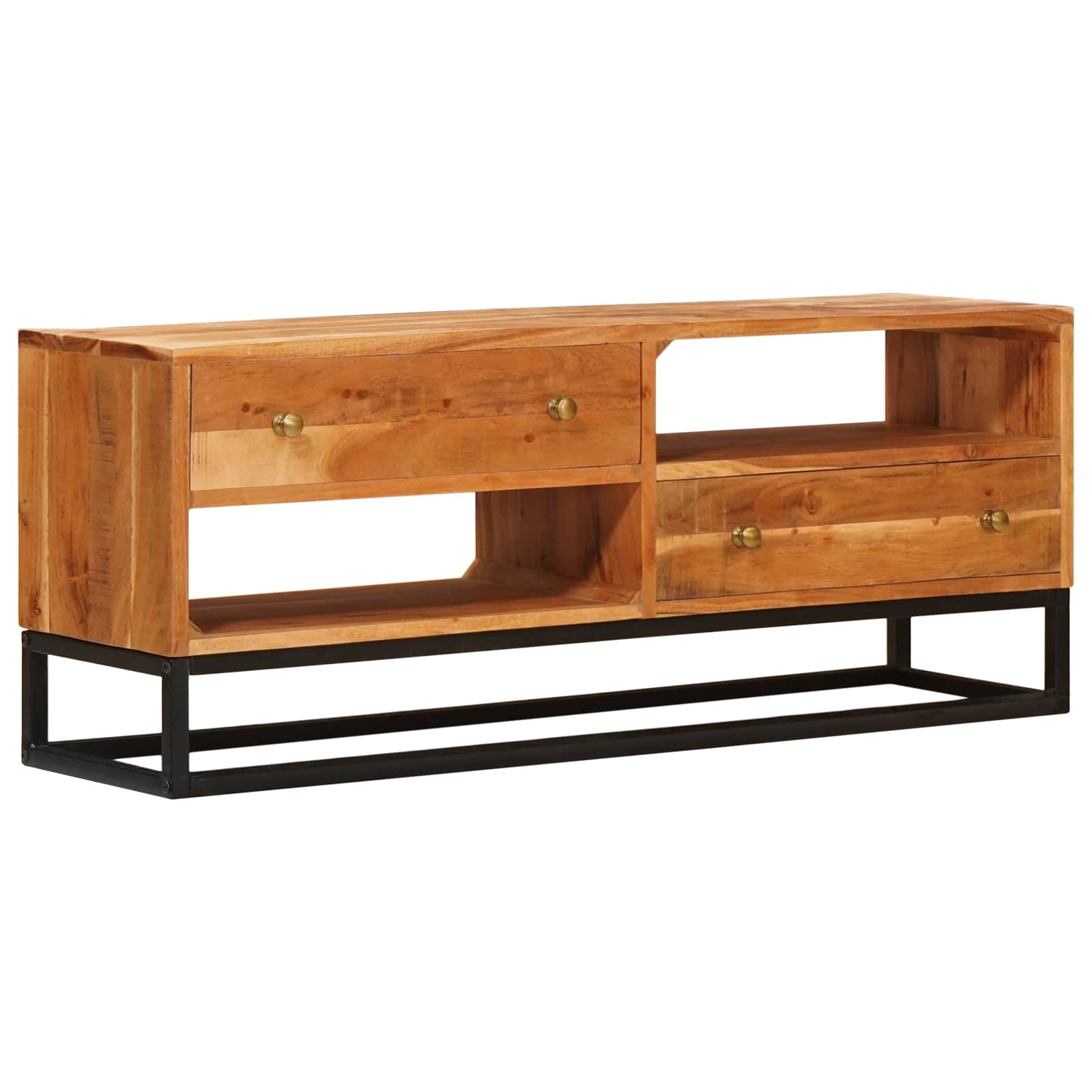 TV-kast met lade Naturel 110 x 30 x 44 cm Massief Acaciahout – afbeelding 1