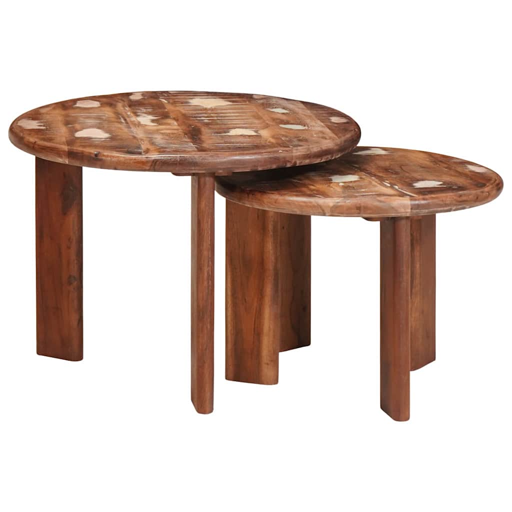Nest Koffietafels 2 pcs Multikleur Massief gerecycled hout – afbeelding 1