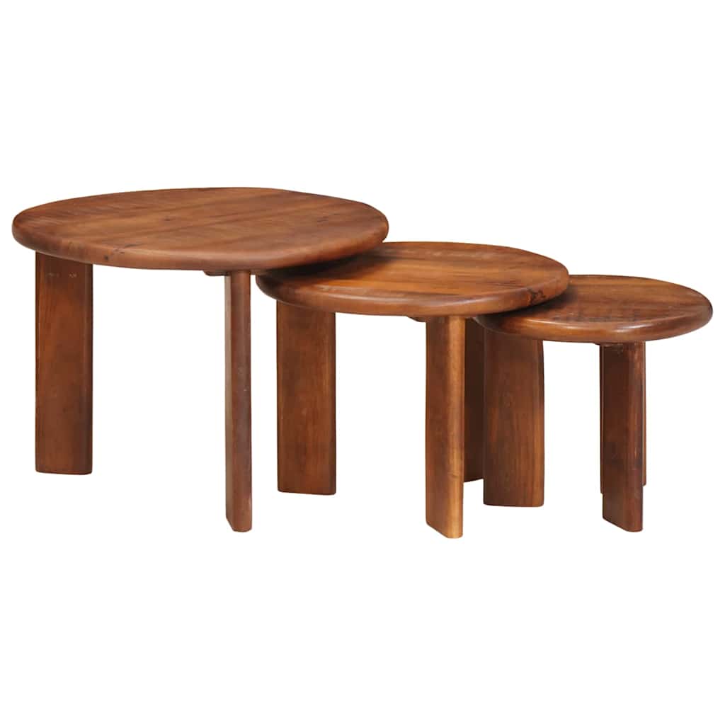 Nest Koffietafels 3 pcs Honingbruin Massief Mango Hout