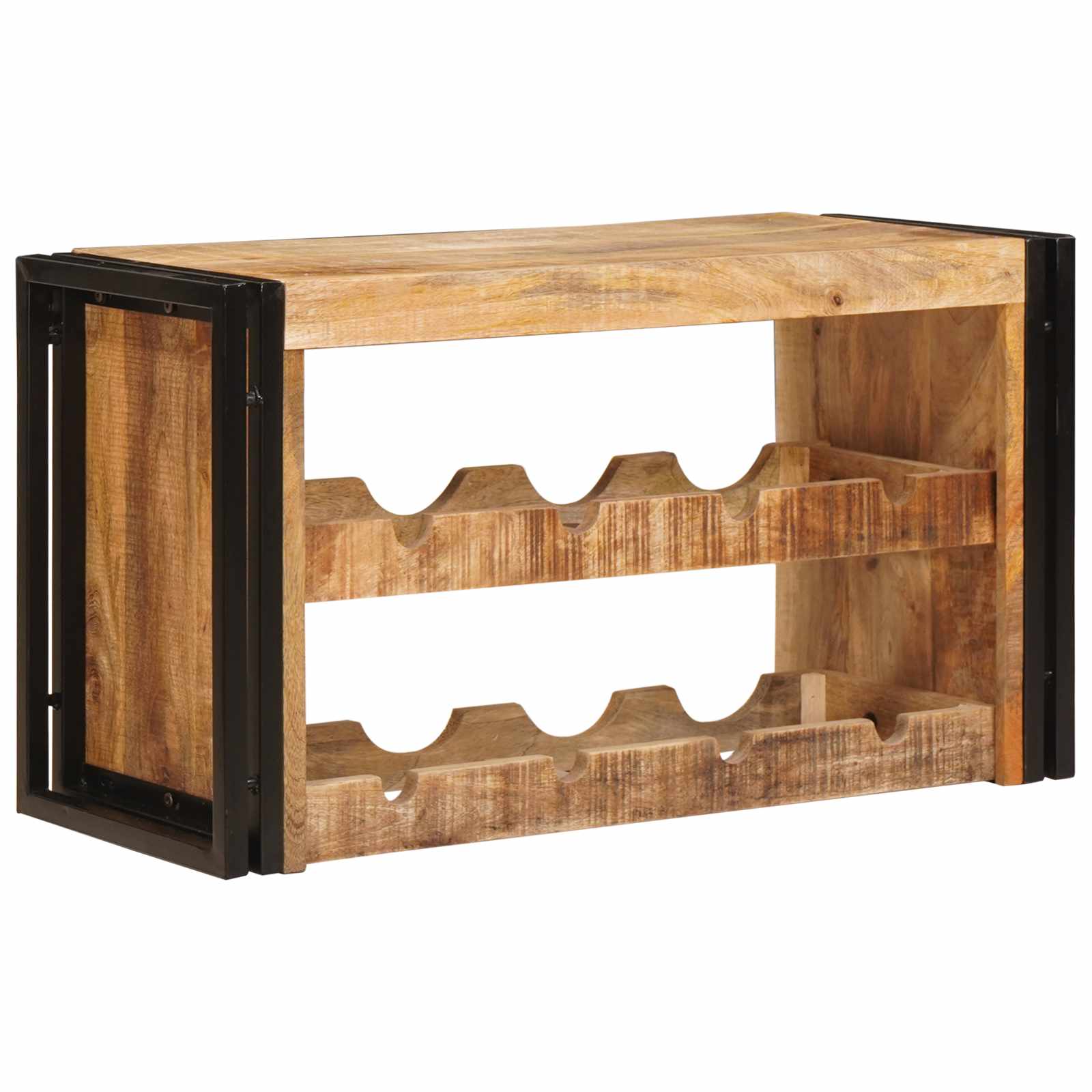 Wijnrek Bruin 80 x 45 x 33 cm Massief Ruw Mango Hout