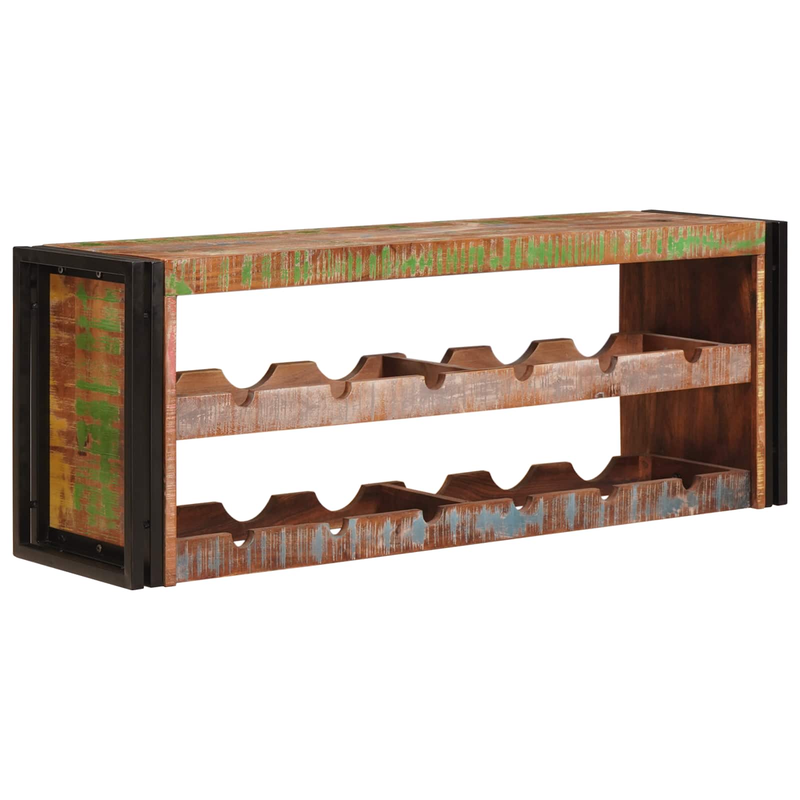 Wijnrek Bruin 120 x 45 x 33 cm Massief gerecycled hout