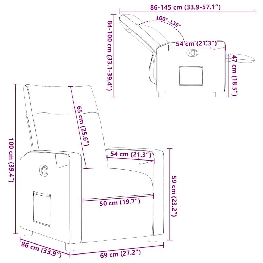 Fauteuil verstelbaar stof lichtgrijs – afbeelding 12