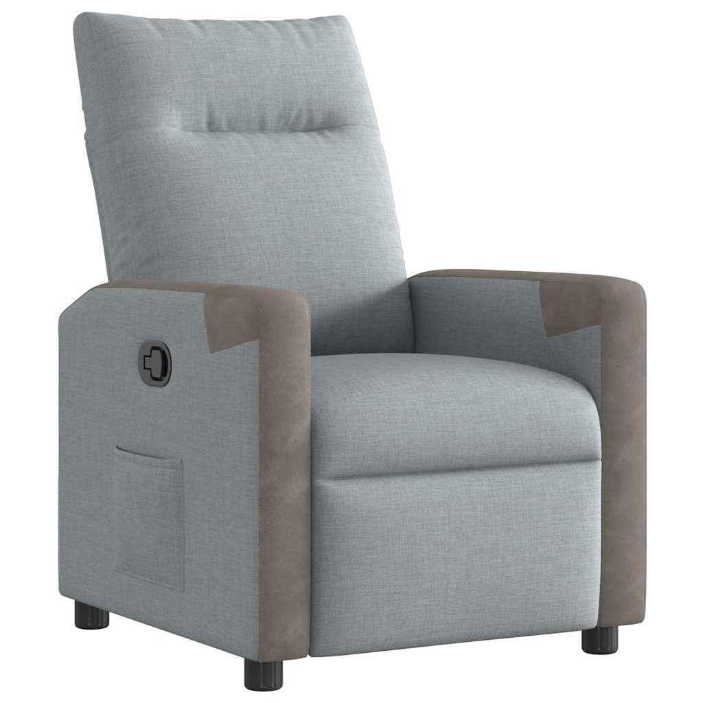 Fauteuil verstelbaar stof lichtgrijs – afbeelding 2