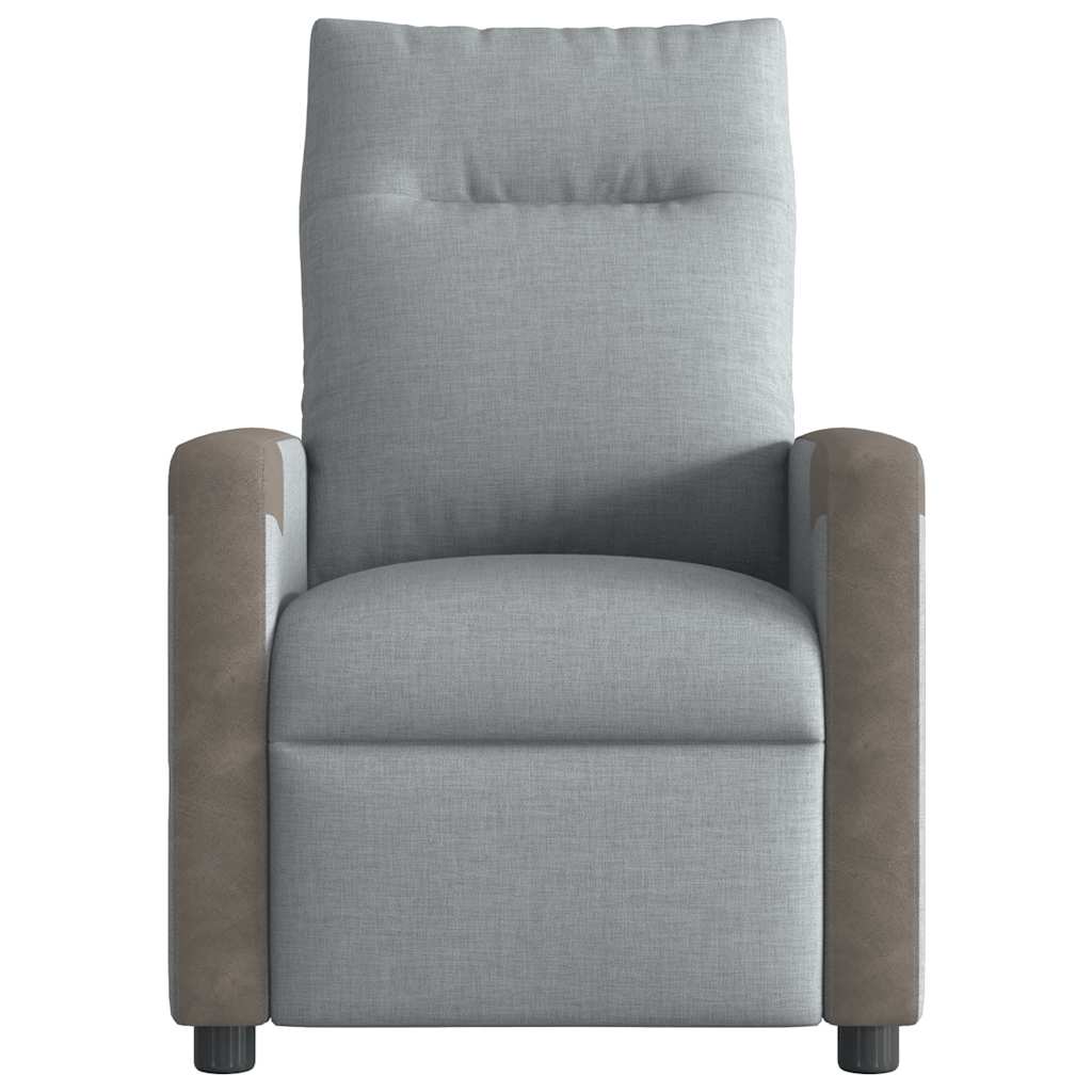 Fauteuil verstelbaar stof lichtgrijs – afbeelding 3