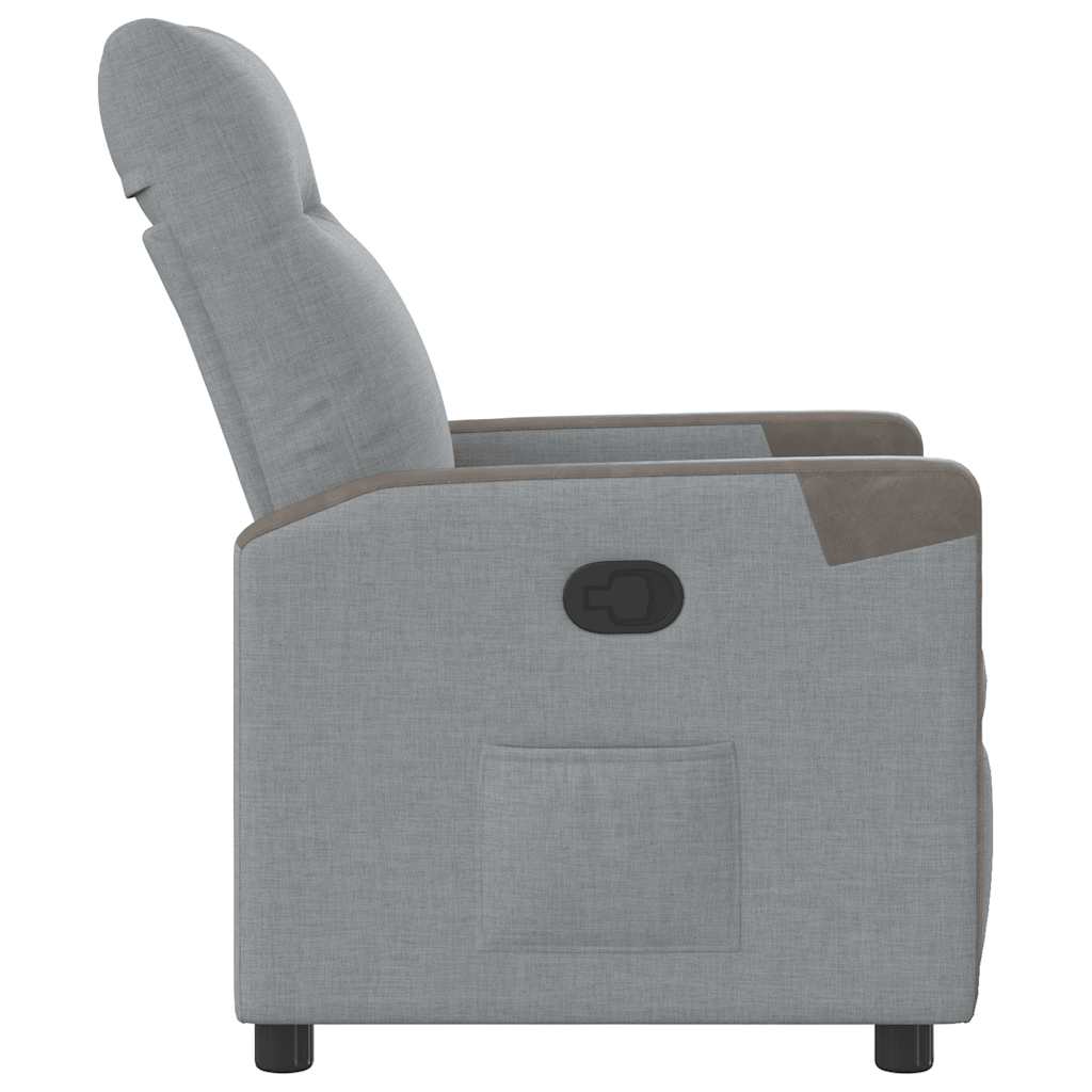 Fauteuil verstelbaar stof lichtgrijs – afbeelding 4