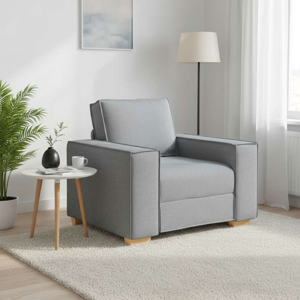 Sofa Stoel Lichtgrijs 100x78x84 cm Stof – afbeelding 1