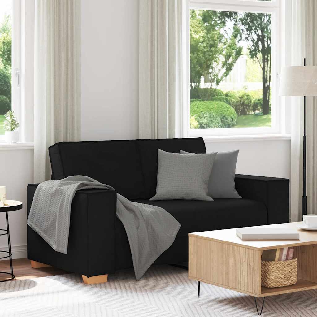 2-zitsbank Zwart 160x78x84 cm Stof