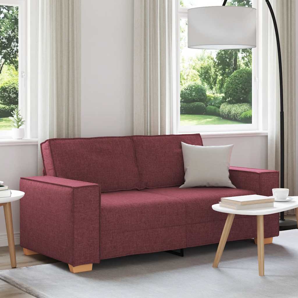 2-zitsbank Wijnrood 180x78x84 cm Stof