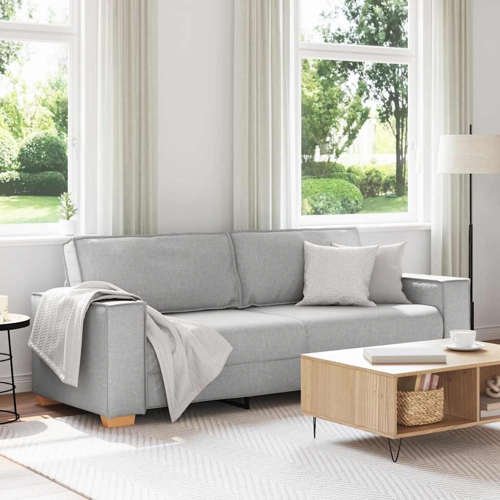 3-zitsbank Wolk Grijs 220x78x84 cm Stof – afbeelding 1