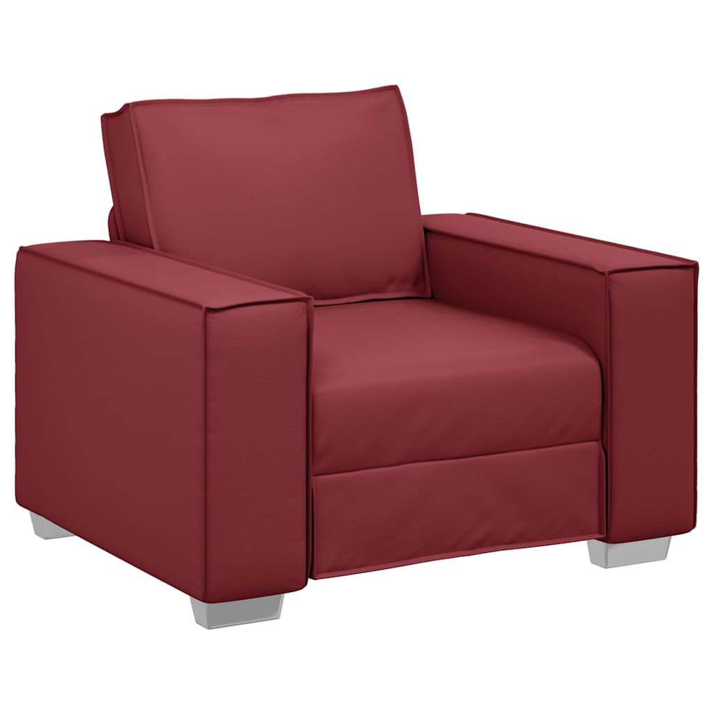 Sofa Stoel Wijnrood 100 cm Nep Leer – afbeelding 2