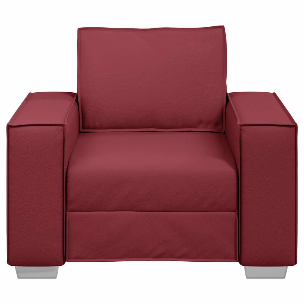 Sofa Stoel Wijnrood 100 cm Nep Leer – afbeelding 4