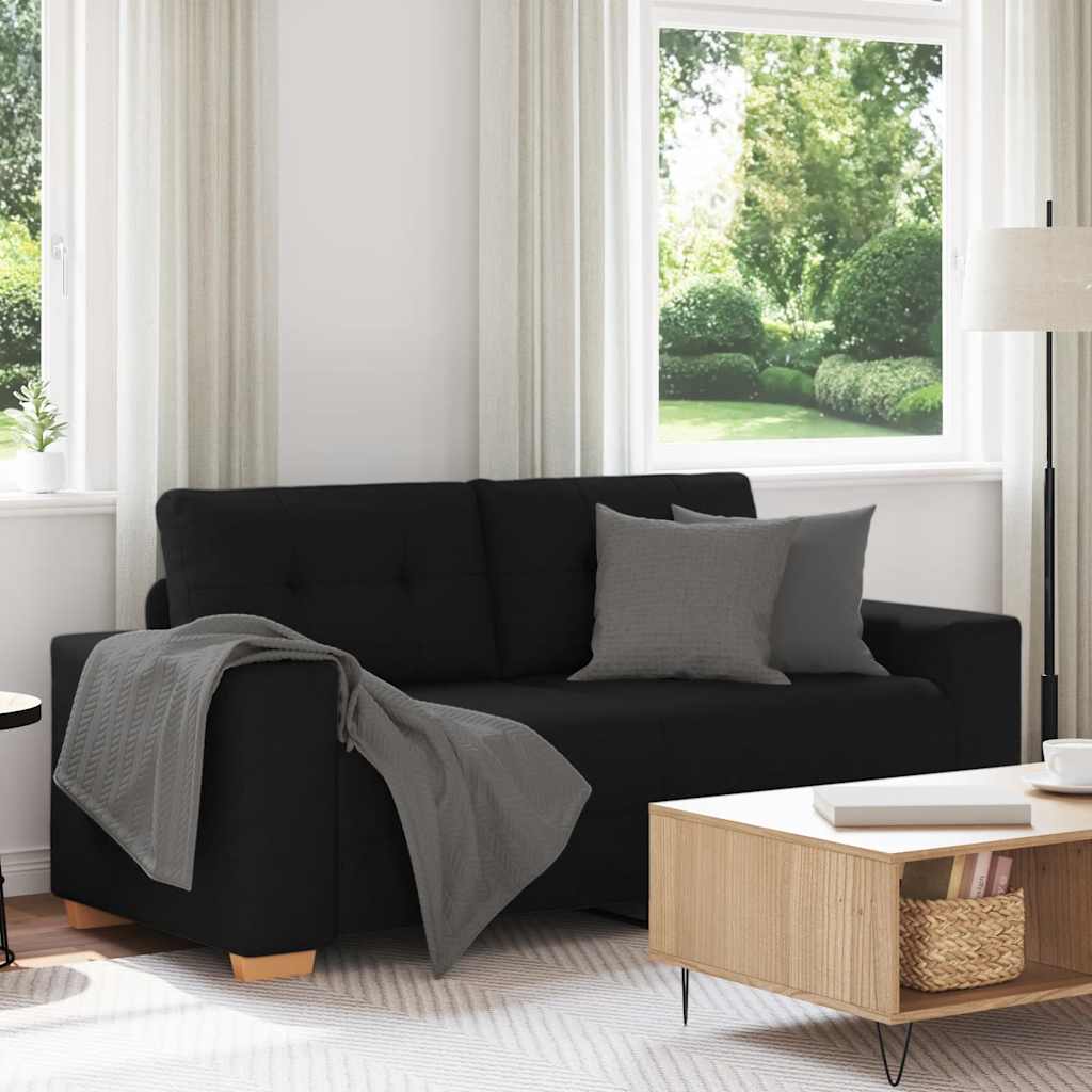Loveseat bank 180x77x82 cm stof zwart