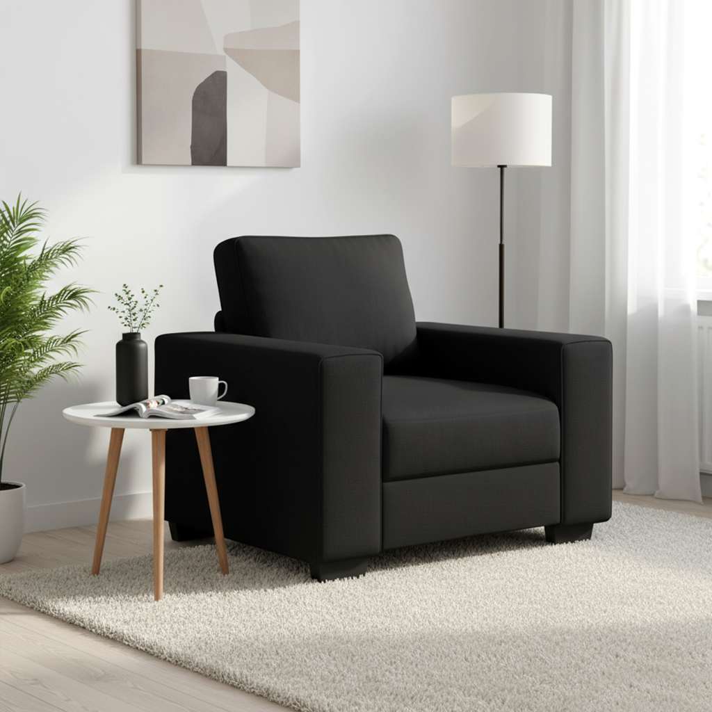 Fauteuil 100x77x82 cm stof zwart