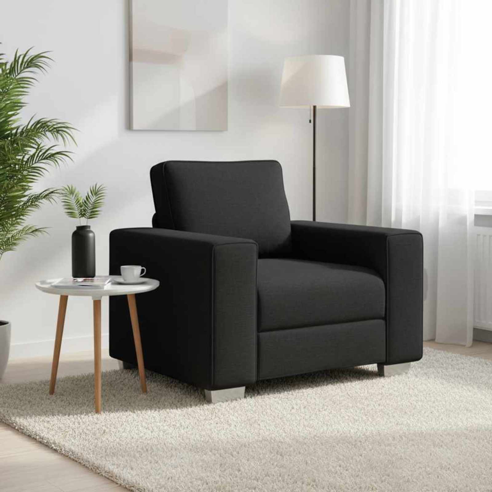 Sofa Stoel Zwart 100 cm Stof – afbeelding 1