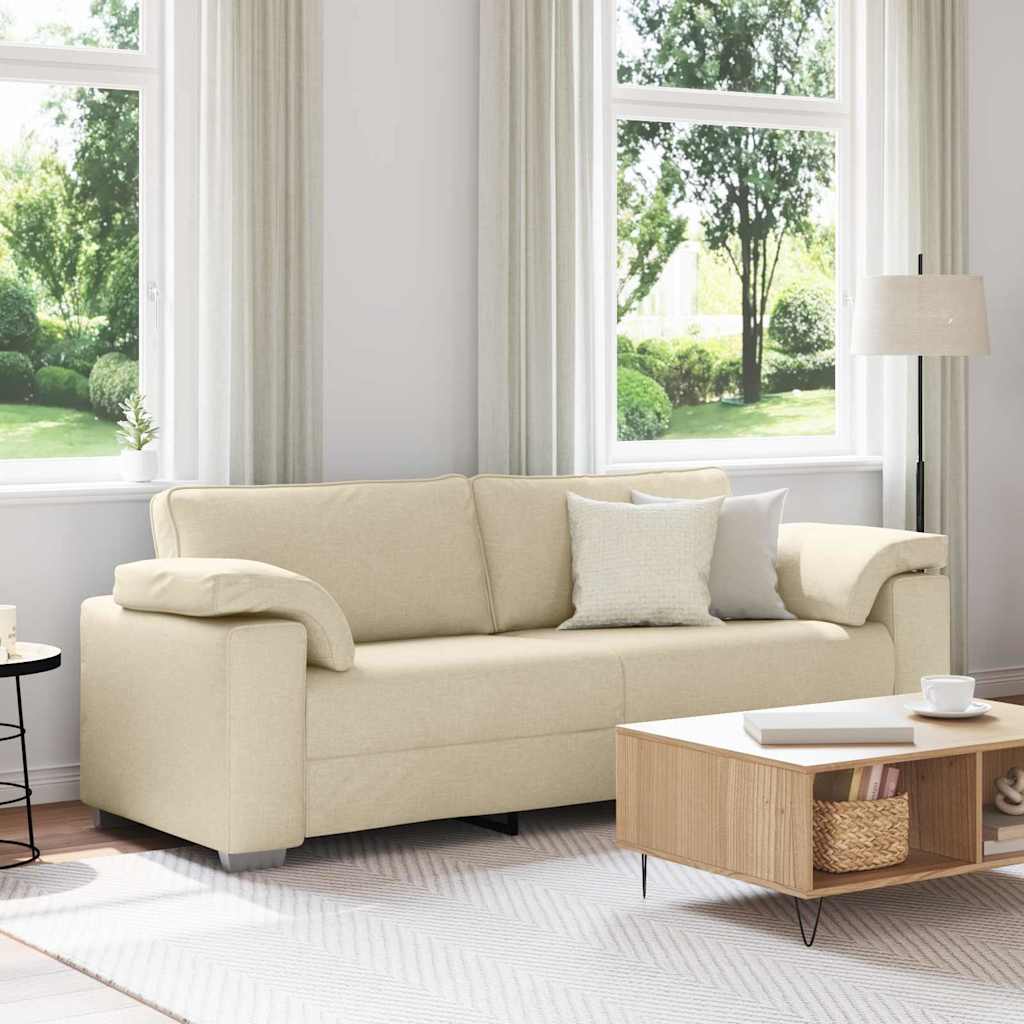 3-Zits Bank Crème 220 cm Stof
