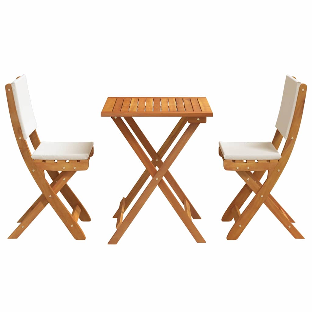 Bistroset met kussen 3 pcs Olie naturel Massief Acaciahout – afbeelding 7