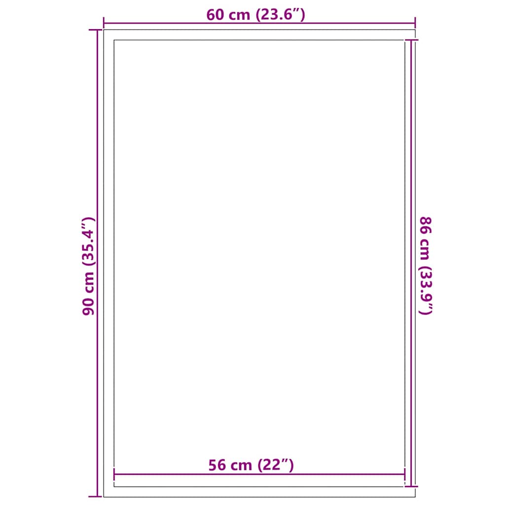 Deurmat Zwart 60 x 90 cm Polypropyleen – afbeelding 7
