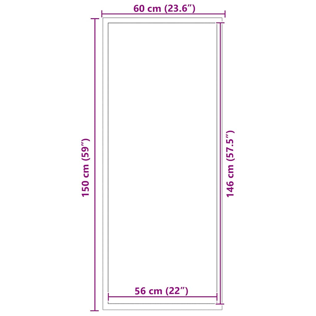 Deurmat Zwart 60 x 150 cm Polypropyleen – afbeelding 7