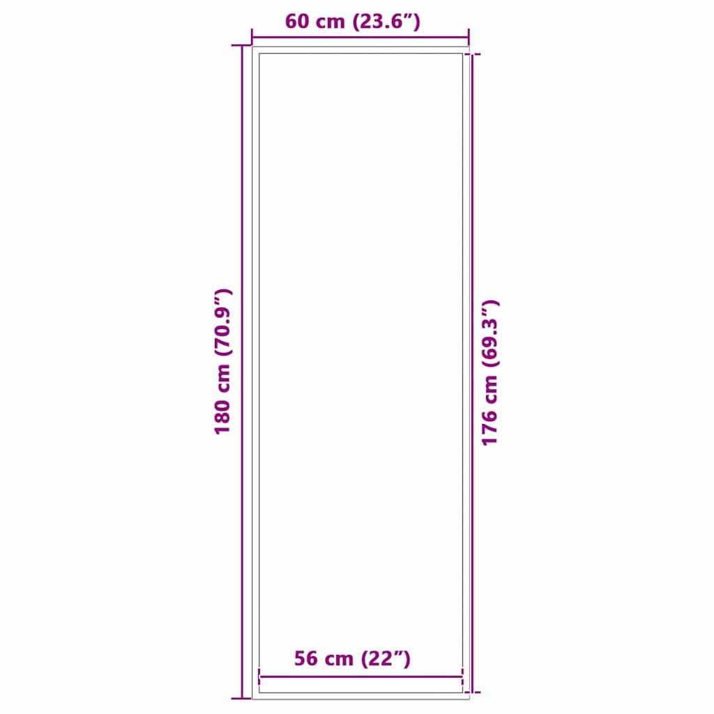 Deurmat Zwart 60 x 180 cm Polypropyleen – afbeelding 7