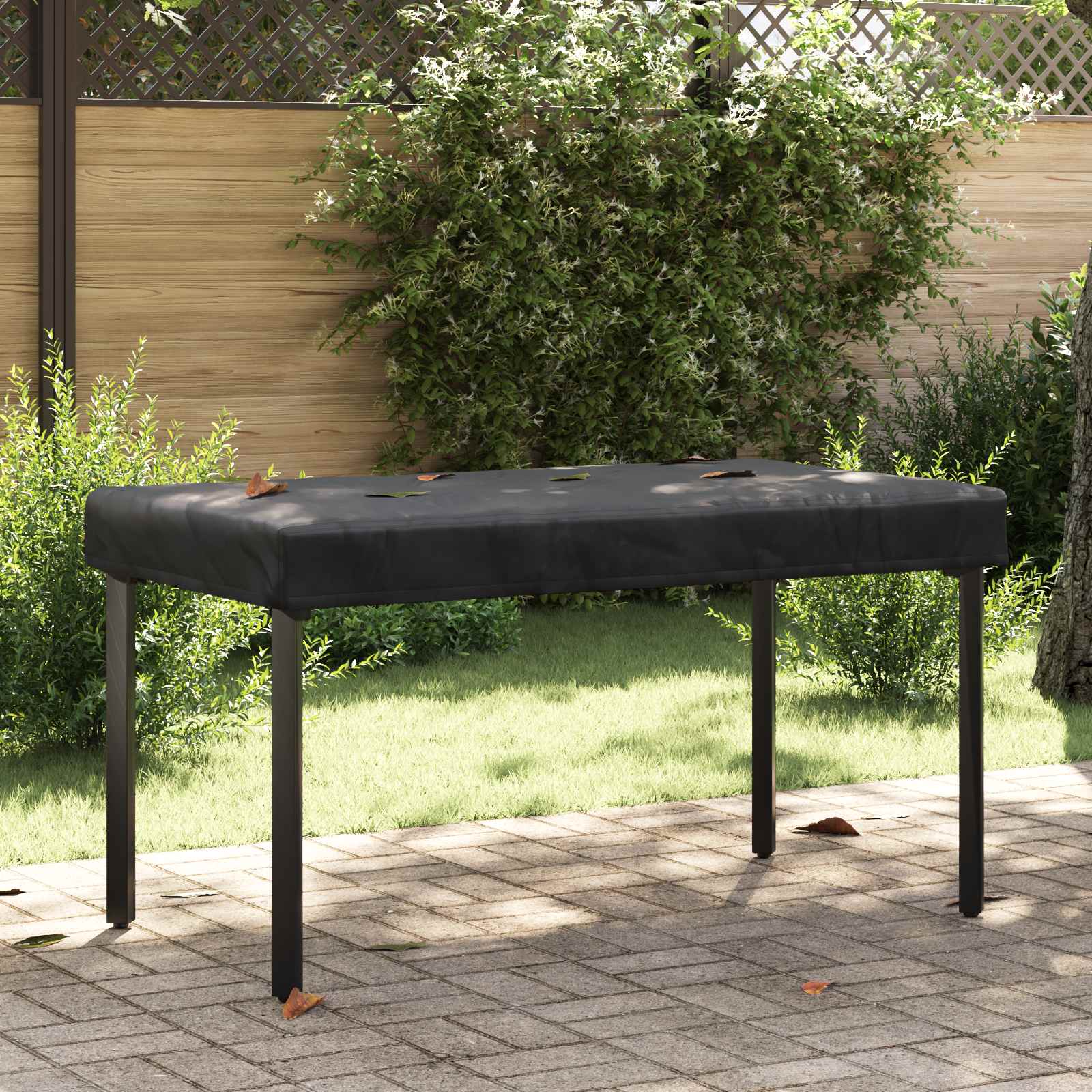 Tafel Dek Effen Zwart 122 x 72 x 15 cm Stof