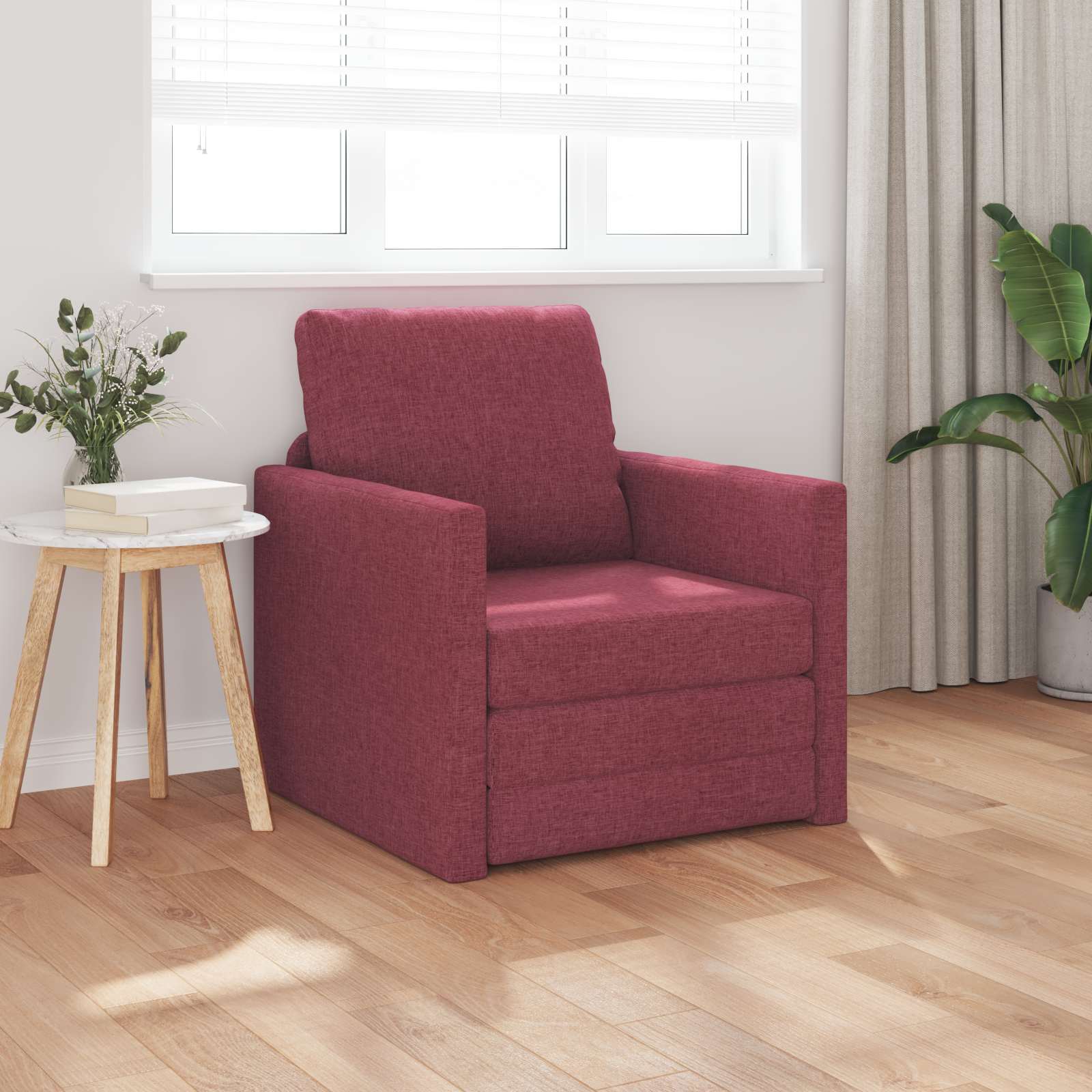 Slaapbank Wijnrood 74 x 77 x 81 cm Stof