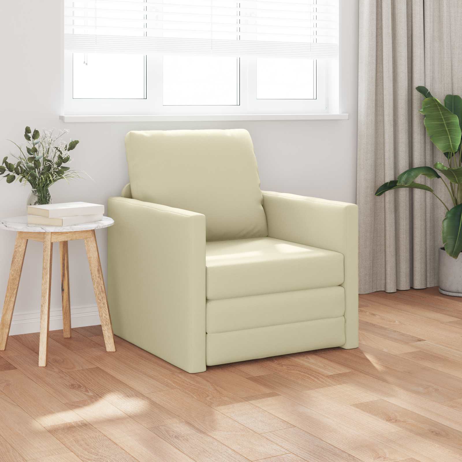 Slaapbank 60cm Crème Kunstleer