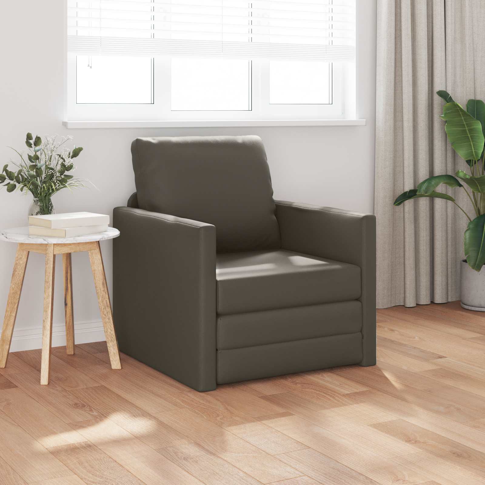 Slaapbank 60cm Grijs Kunstleer
