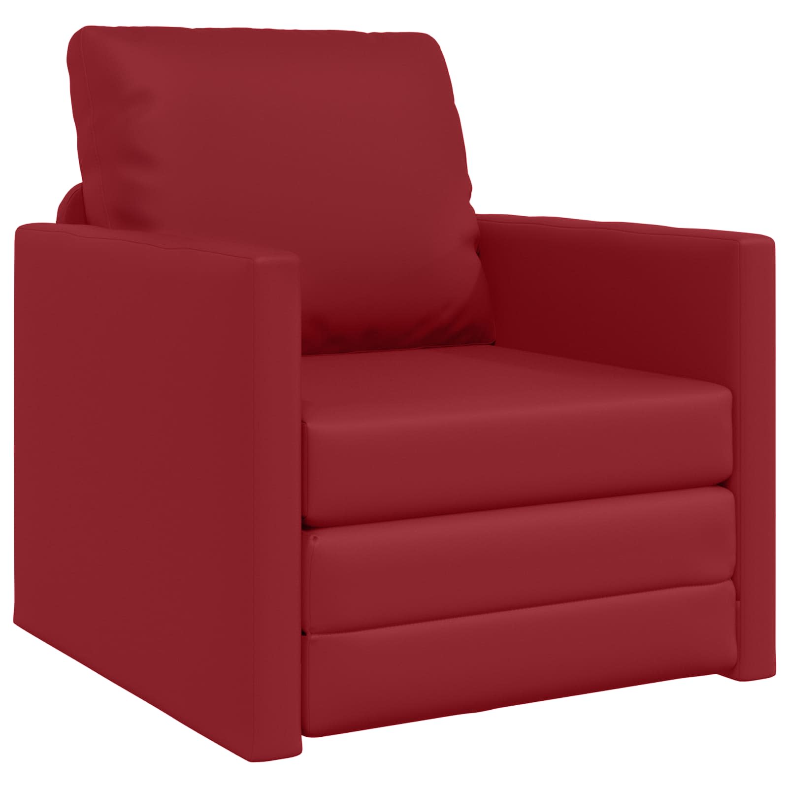 Slaapbank 60cm Wijnrood Kunstleer – afbeelding 2