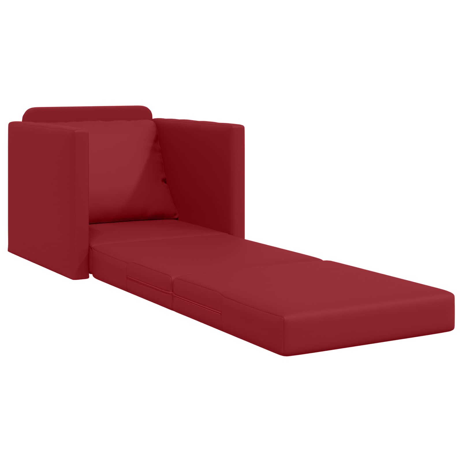 Slaapbank 60cm Wijnrood Kunstleer – afbeelding 4