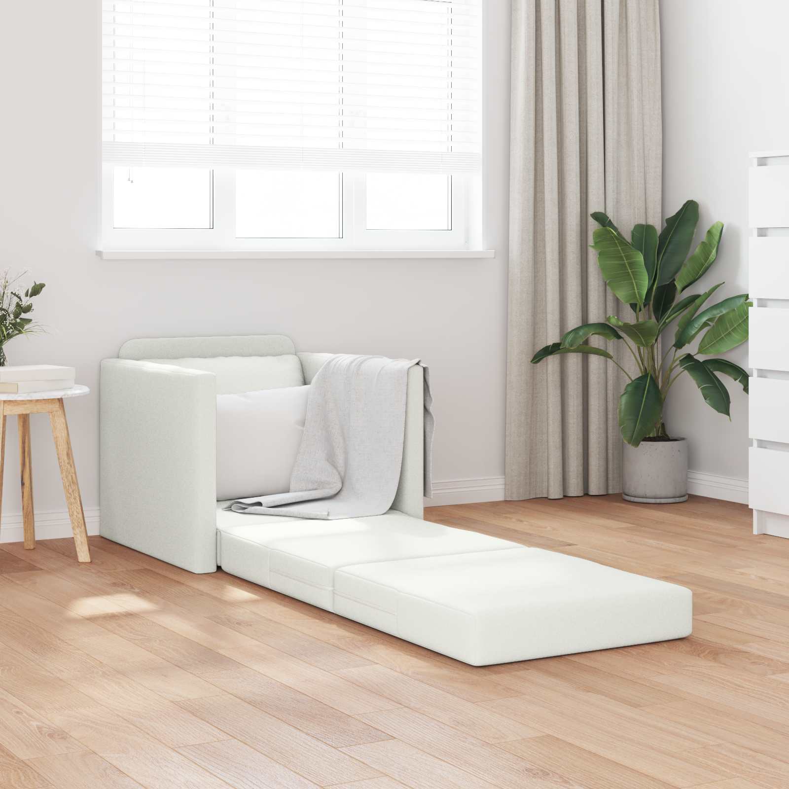 Slaapbank 60cm Wit Kunstleer – afbeelding 1
