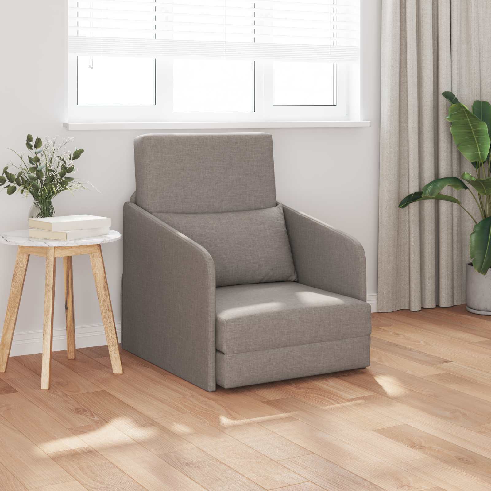 Slaapbank Taupe 65 x 80 x 83 cm Stof – afbeelding 1