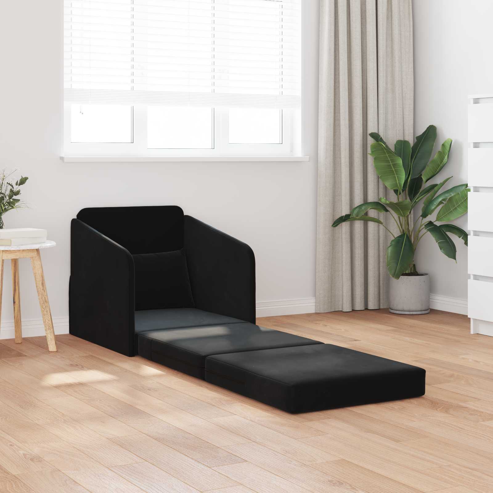 Slaapbank Zwart 65 x 80 x 83 cm Fluweel