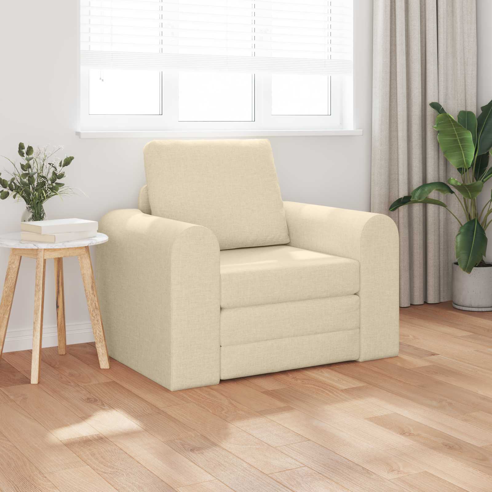 Slaapbank Crème 98 x 71 x 83 cm Stof – afbeelding 1