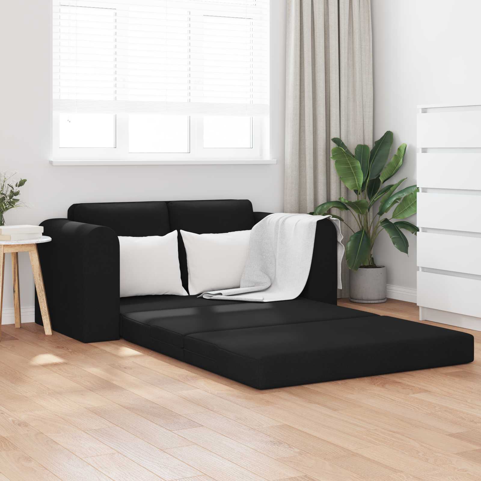 Slaapbank 60cm Zwart Stof