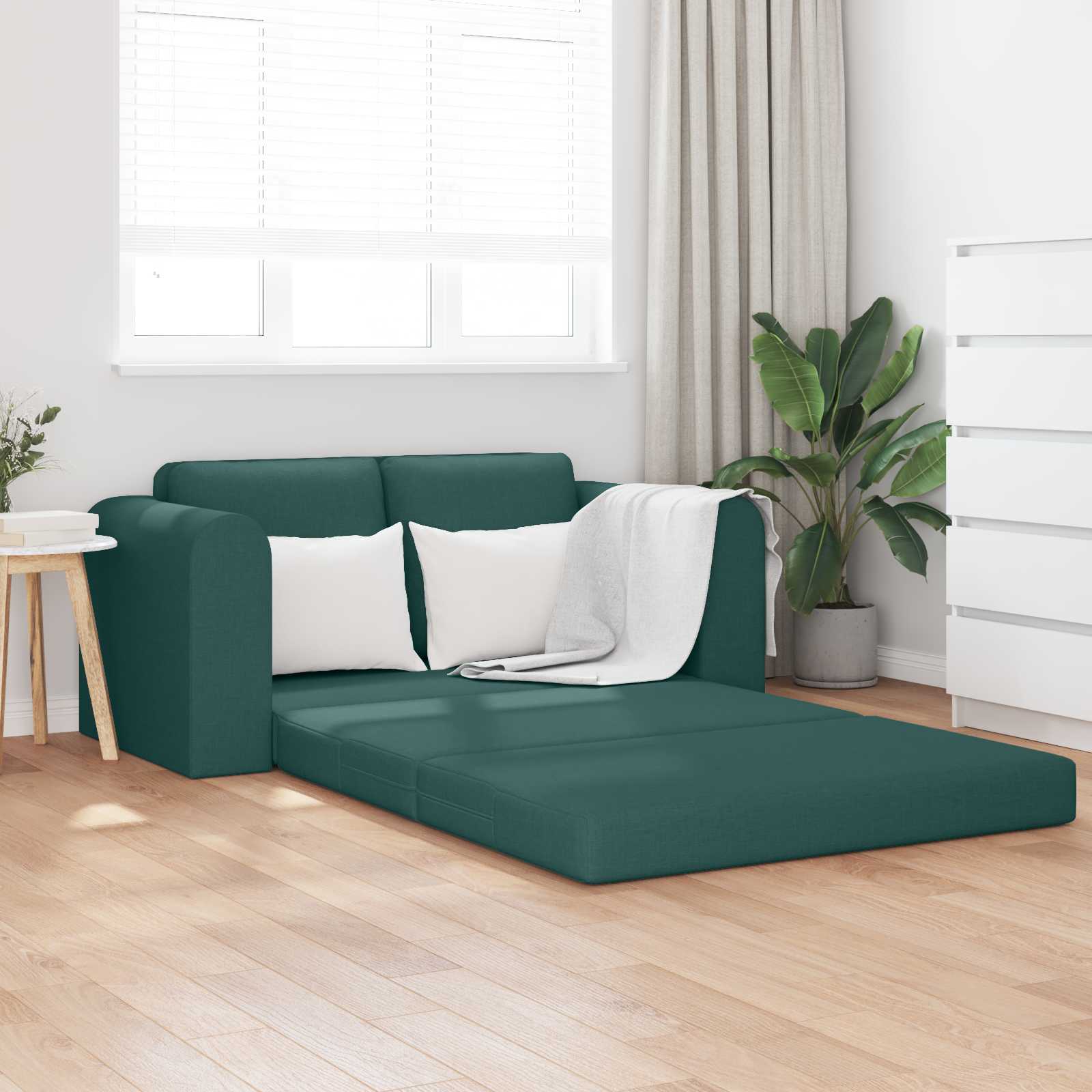 Slaapbank 60cm Donkergroen Stof – afbeelding 1