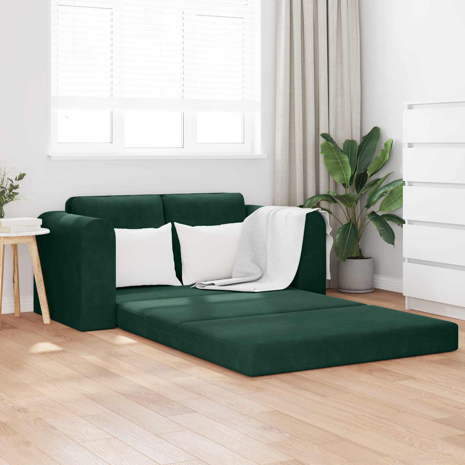 Slaapbank Donkergroen 148 x 71 x 83 cm Fluweel