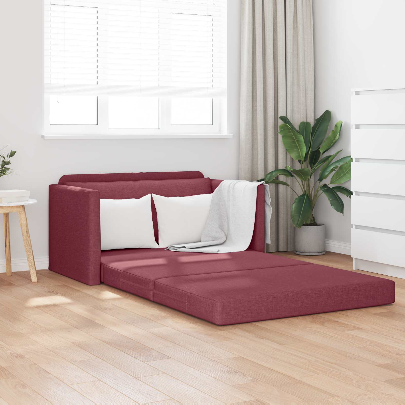 Slaapbank 110cm Wijnrood Stof