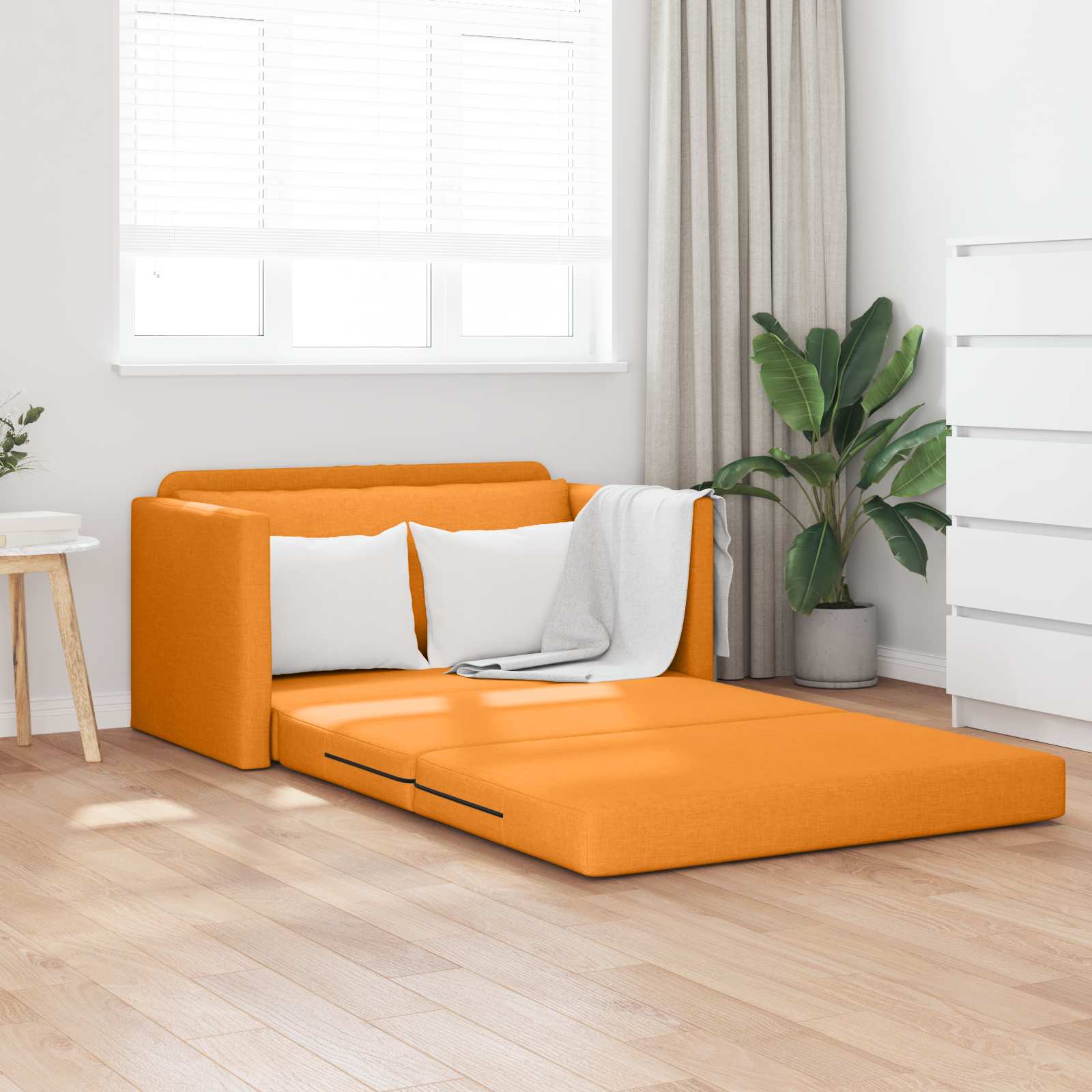 Slaapbank 110cm Donkergeel Stof