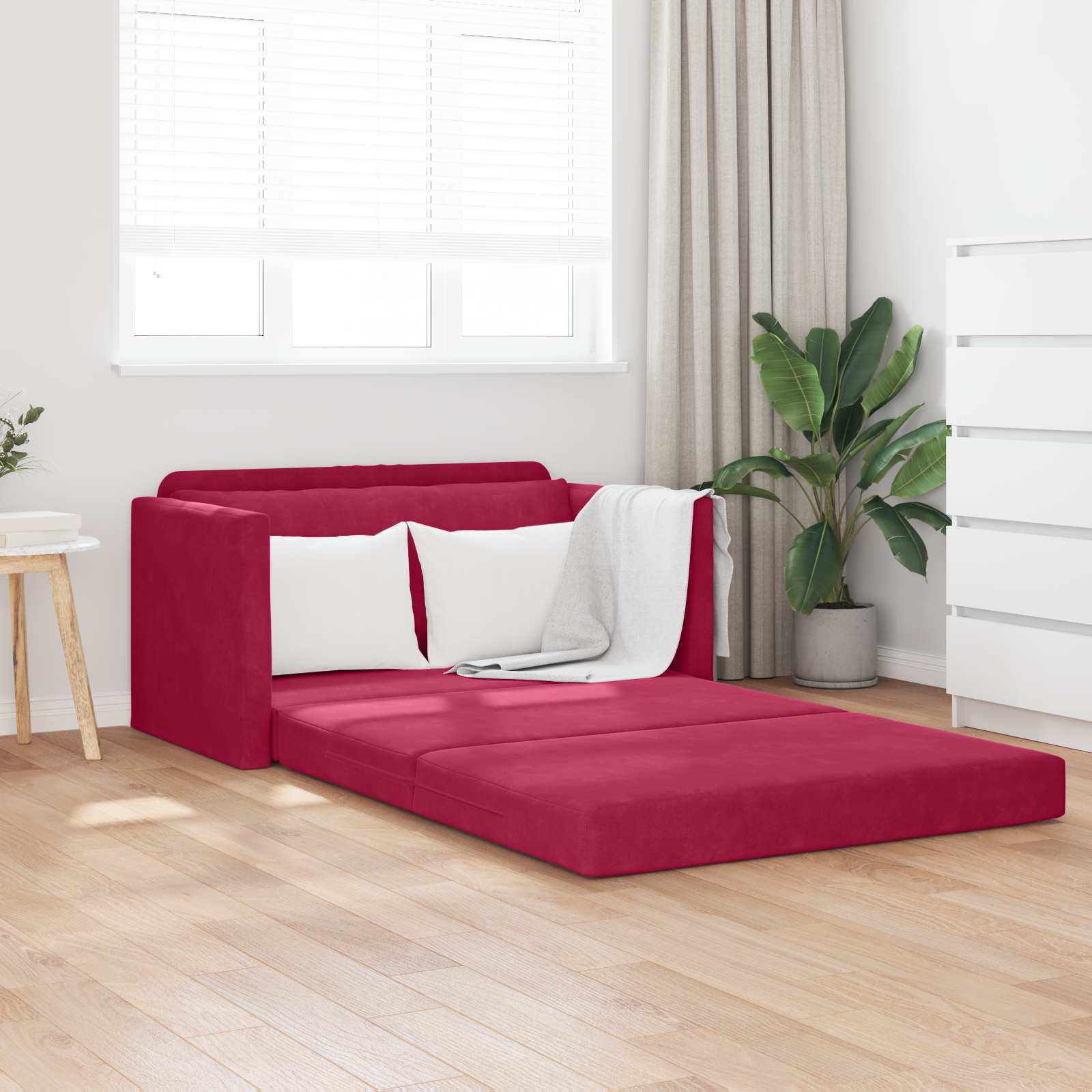 Slaapbank Wijnrood 124 x 71 x 78 cm Fluweel