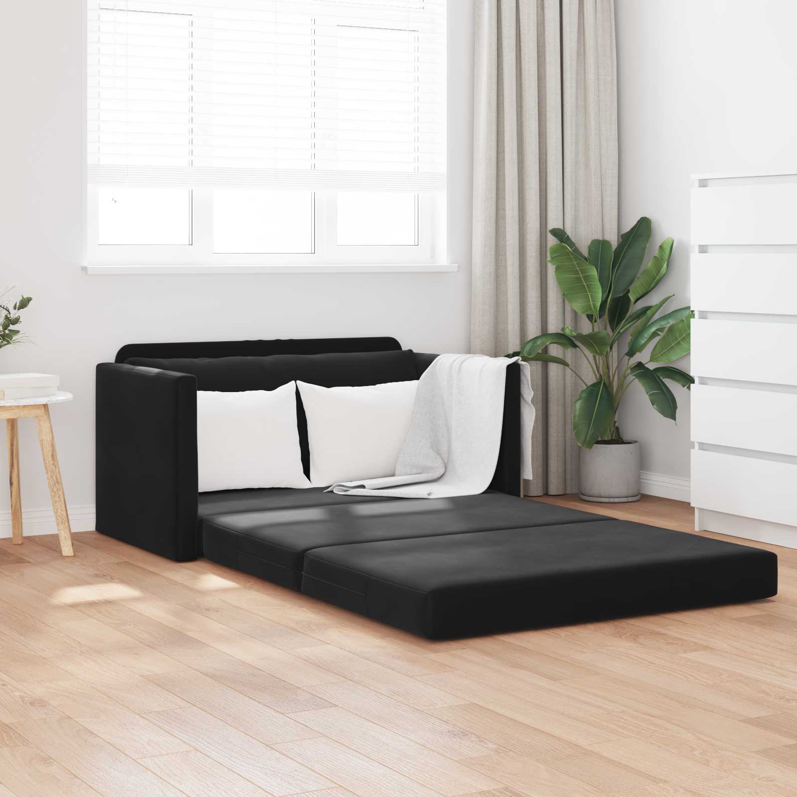 Slaapbank Zwart 124 x 71 x 78 cm Fluweel