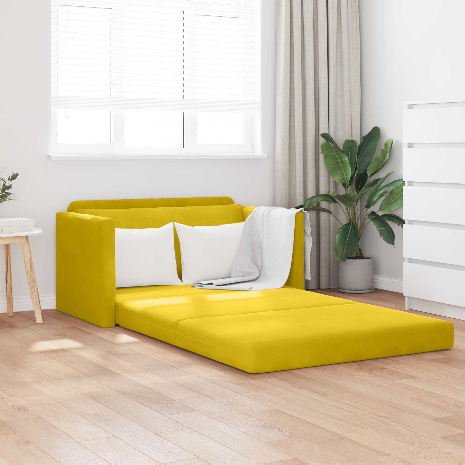 Slaapbank Zonnebloemgeel 124 x 71 x 78 cm Fluweel