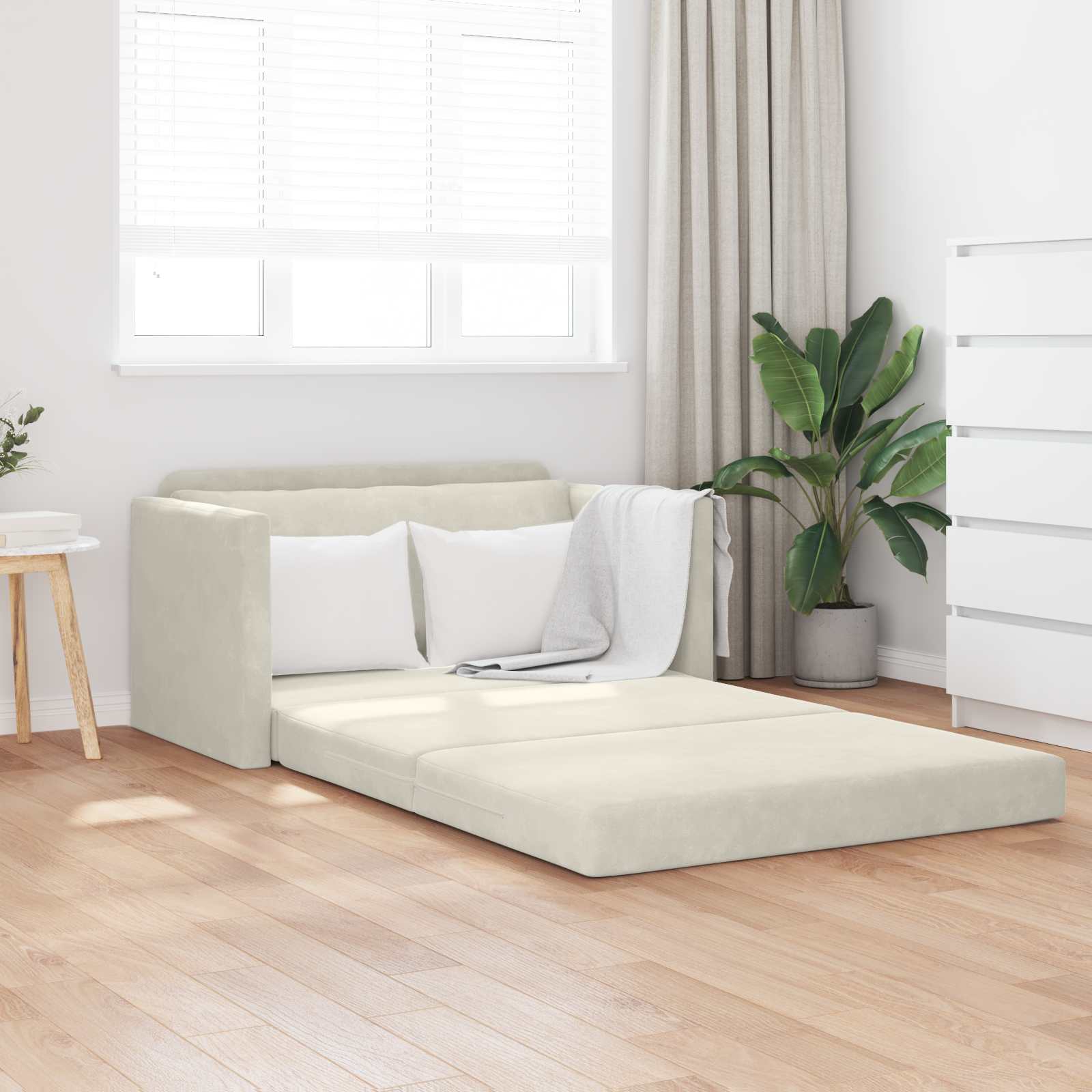 Slaapbank Crème 124 x 71 x 78 cm Fluweel