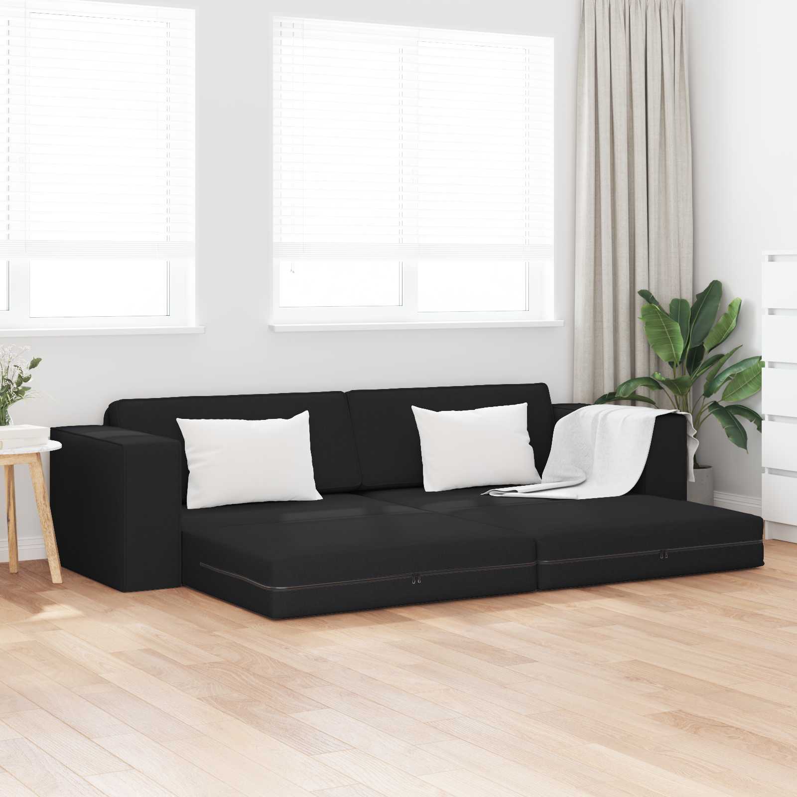 Slaapbank Zwart 245 x 78 x 77 cm Stof