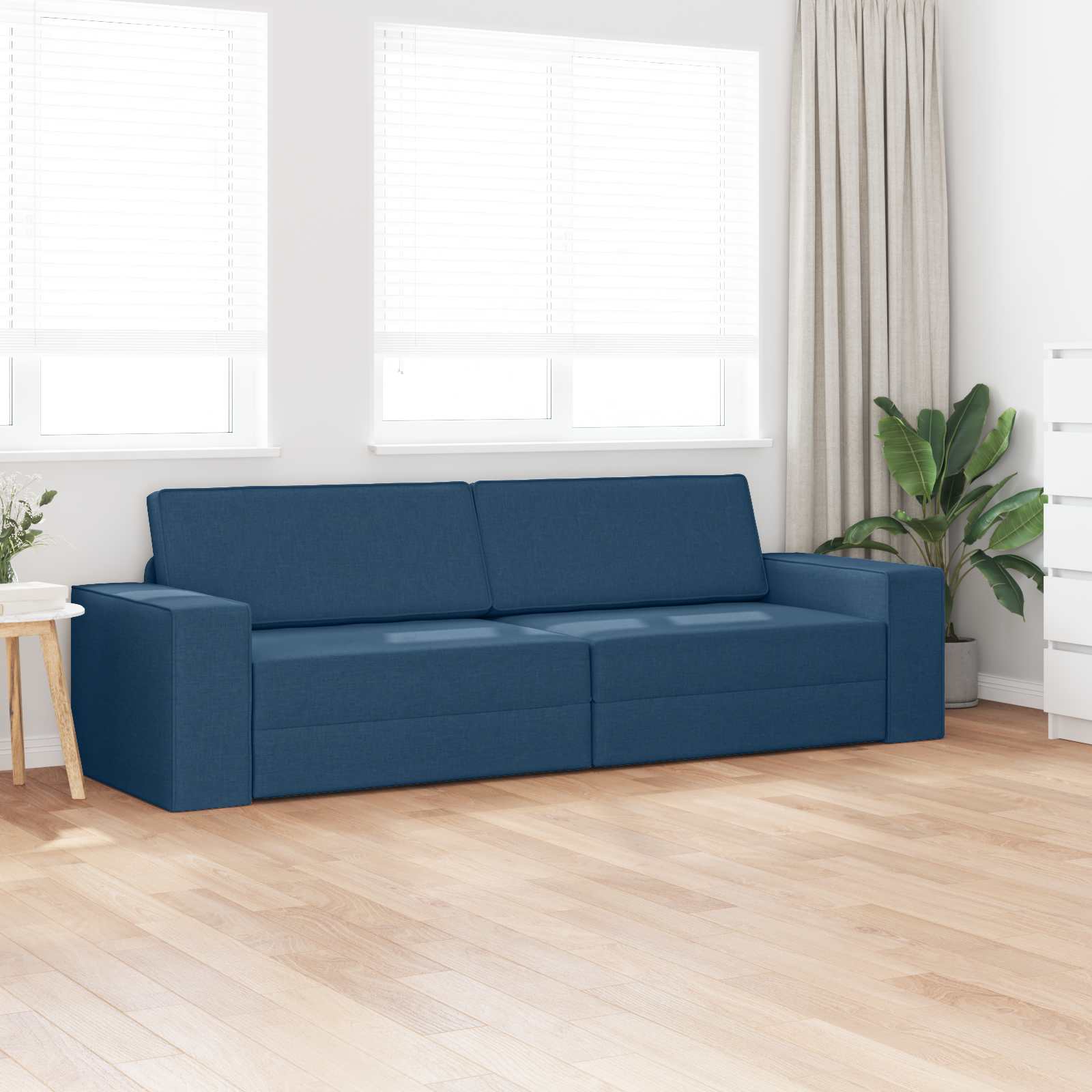 Slaapbank Marineblauw 245 x 78 x 77 cm Stof – afbeelding 3