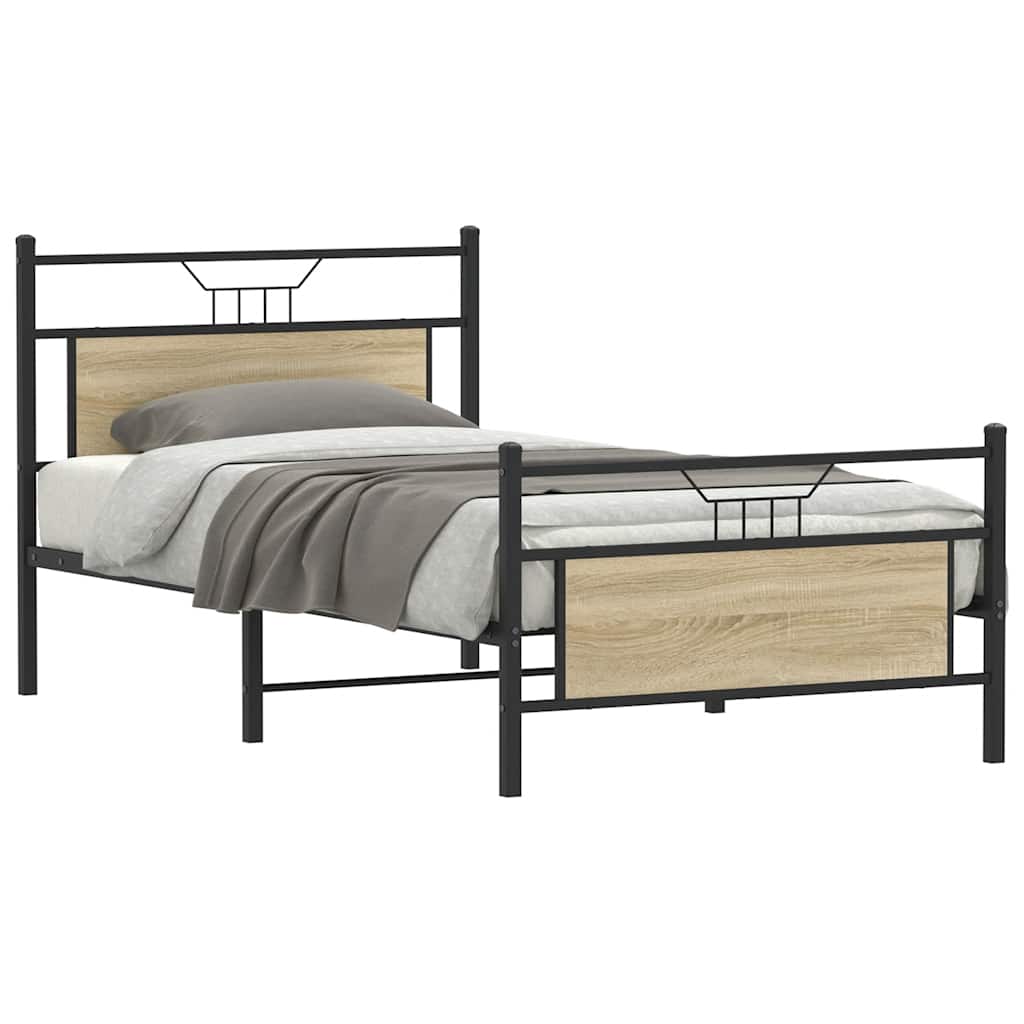 Bedframe zonder matras hout sonoma eikenkleurig 100x190 cm – afbeelding 1