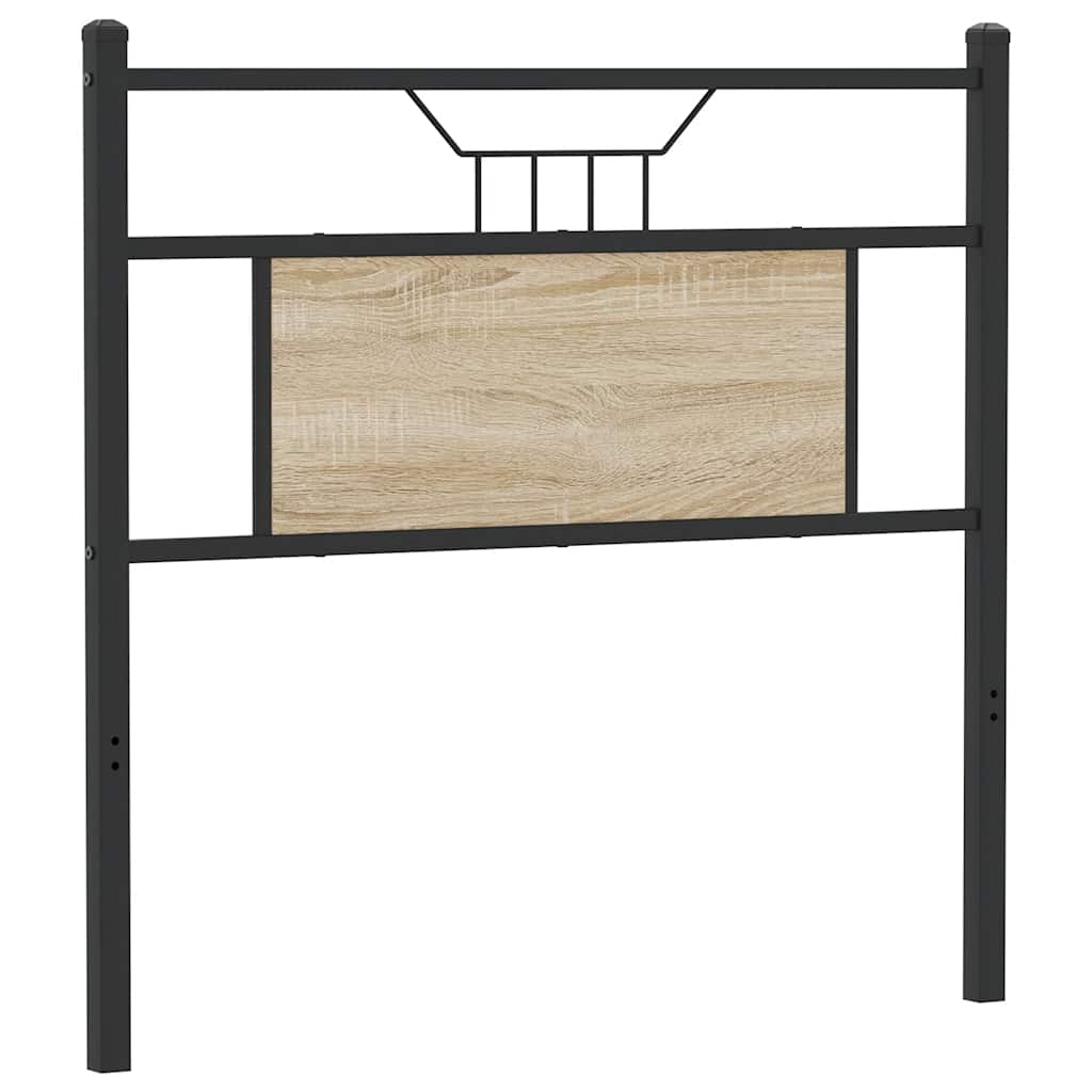 Vervangend hoofdbord 75 cm spaanplaat sonoma eikenkleurig staal – afbeelding 2