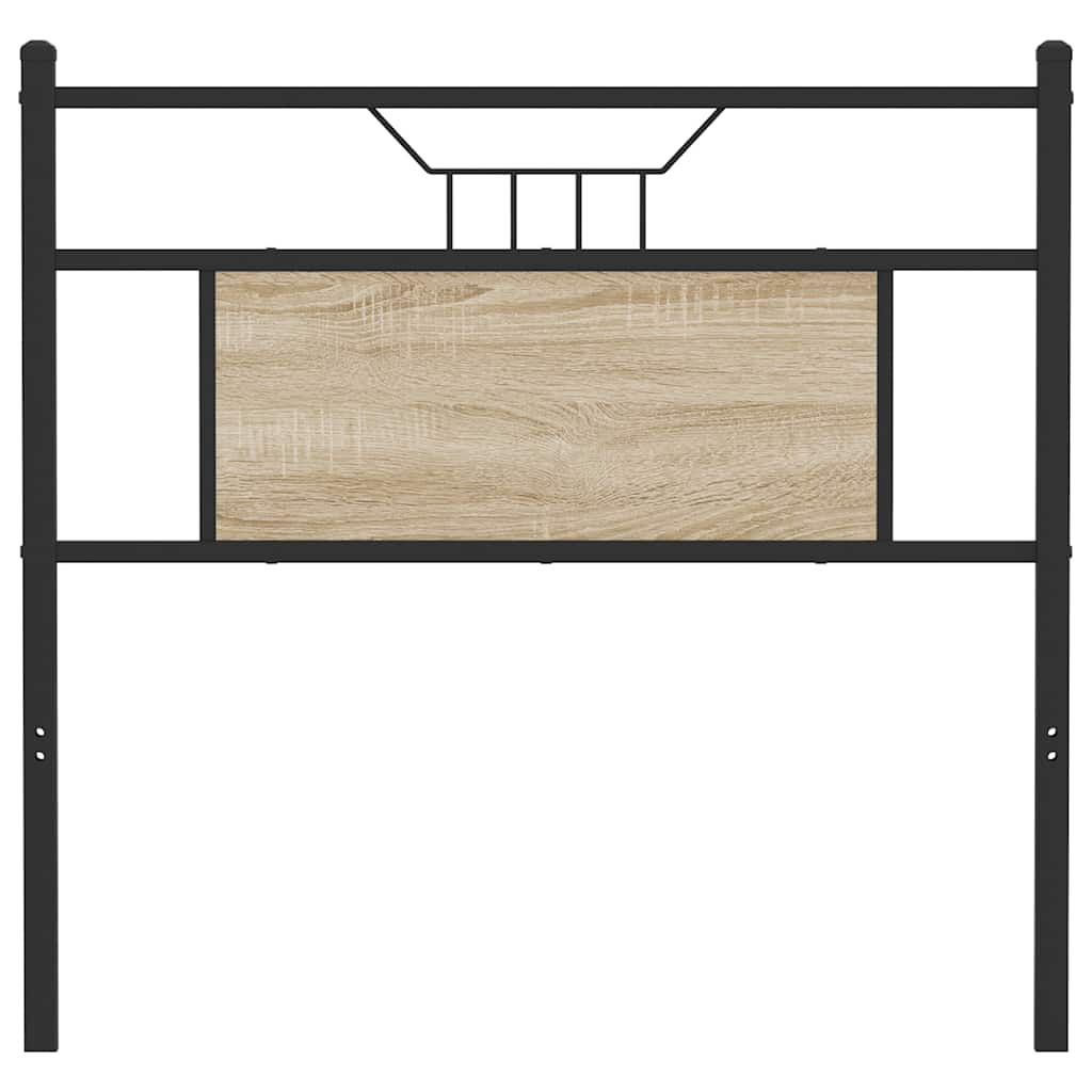 Vervangend hoofdbord 75 cm spaanplaat sonoma eikenkleurig staal – afbeelding 4