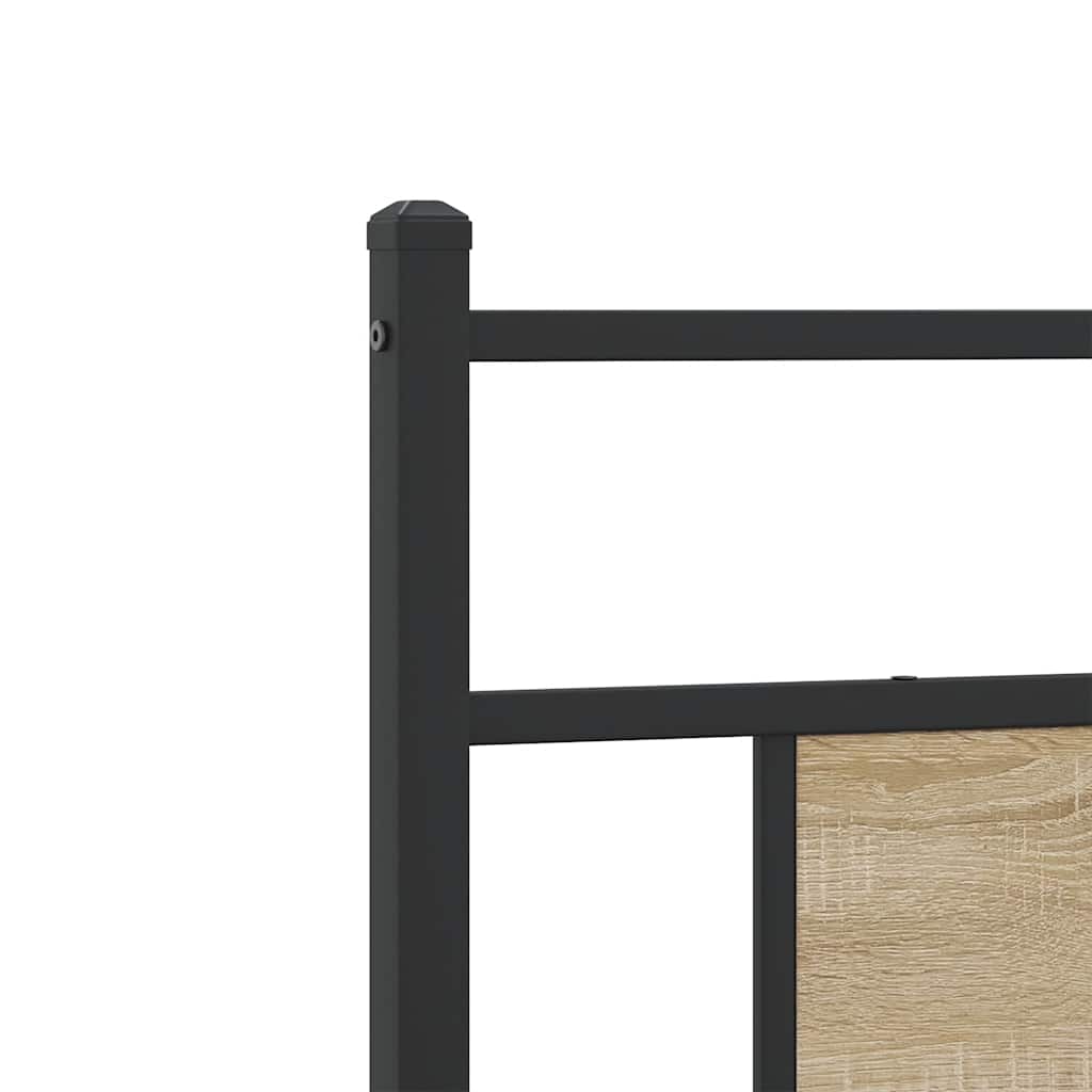 Vervangend hoofdbord 75 cm spaanplaat sonoma eikenkleurig staal – afbeelding 7