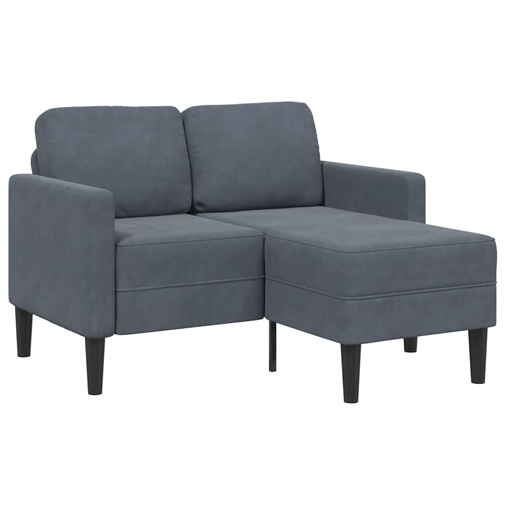 2-zitsbank met ligstoel L-vormig 125 cm fluweel